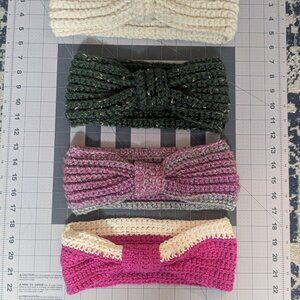 No synthetic! Lovely, handmade, wool & cotton headbands, One Size